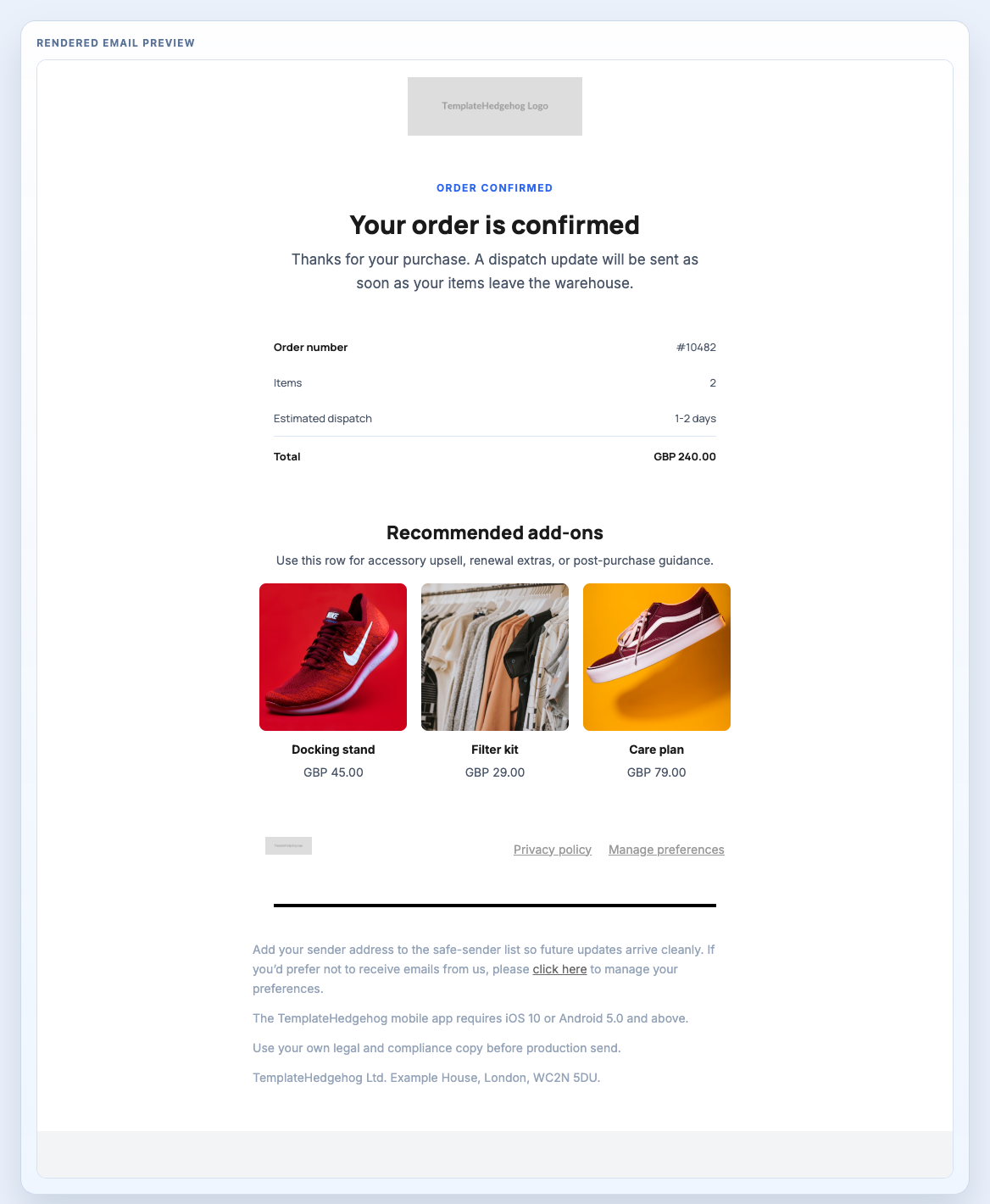Order Confirmation System preview