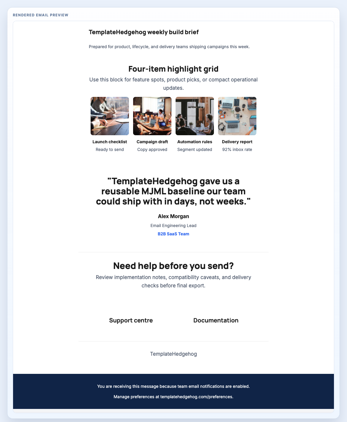 Product Showcase Digest preview