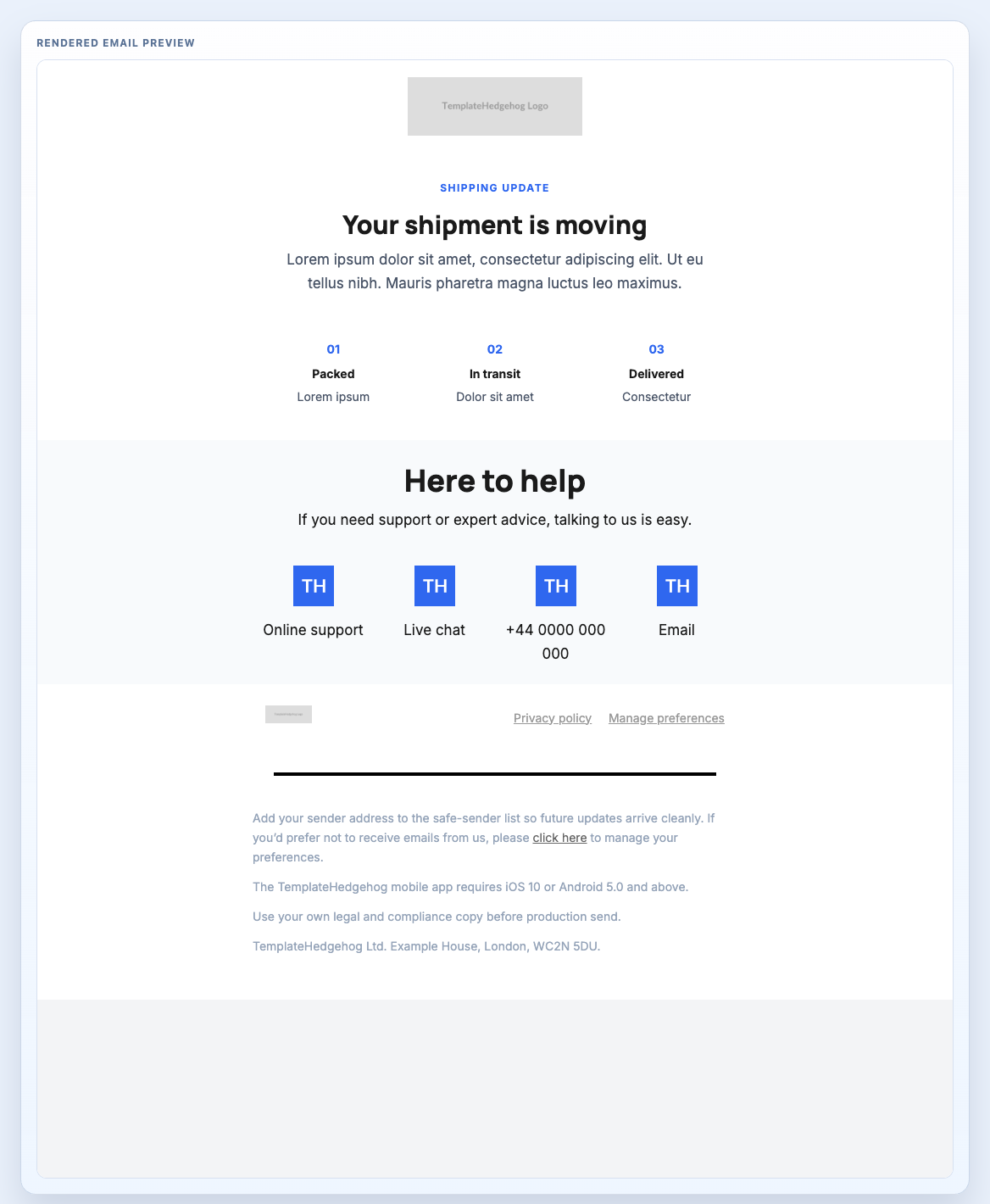 Shipping Notification System preview